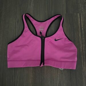 nike pro zip up sports bra
